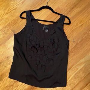 Black tank top with scallop detail